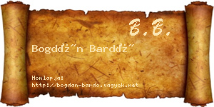 Bogdán Bardó névjegykártya